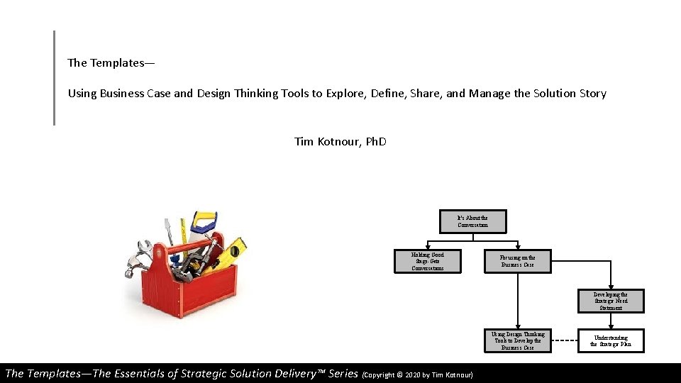 The Templates— Using Business Case and Design Thinking Tools to Explore, Define, Share, and