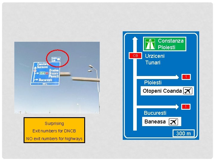 Constanza Ploiesti CB Urziceni Tunari 1 Ploiesti Otopeni Coanda 1 Bucuresti Surprising Exit numbers