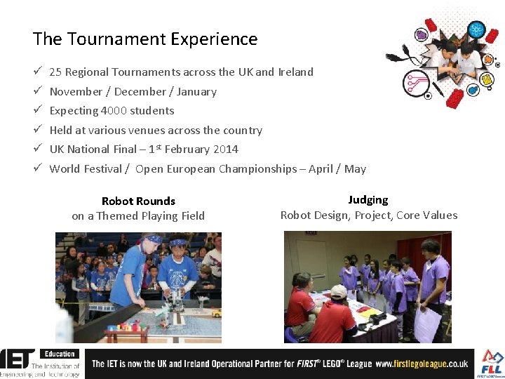 The Tournament Experience ü ü ü 25 Regional Tournaments across the UK and Ireland