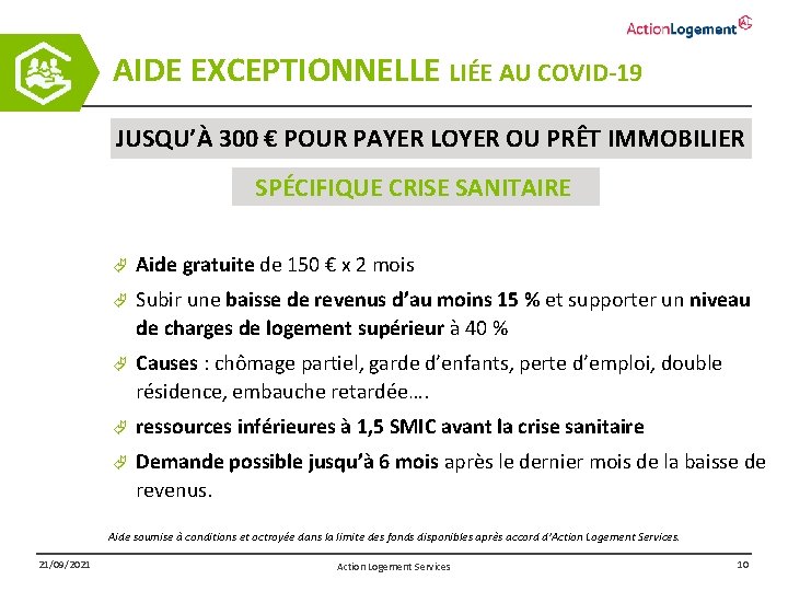 AIDE EXCEPTIONNELLE LIÉE AU COVID-19 JUSQU’À 300 € POUR PAYER LOYER OU PRÊT IMMOBILIER AIDE EXCEPTIONNELLE LIÉE AU COVID-19 JUSQU’À 300 € POUR PAYER LOYER OU PRÊT IMMOBILIER