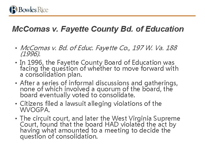 Mc. Comas v. Fayette County Bd. of Education • Mc. Comas v. Bd. of