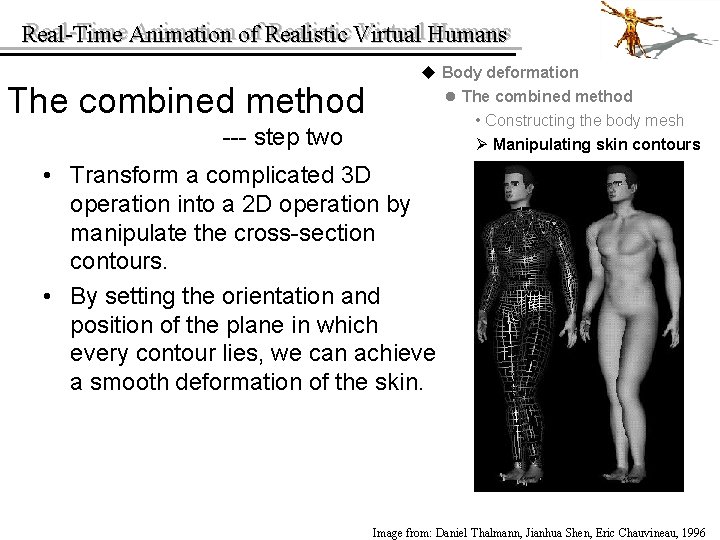 Real-Time Animation of of Realistic Virtual Humans Real-Time The combined method --- step two