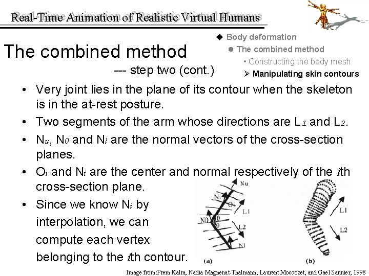 Real-Time Animation of of Realistic Virtual Humans Real-Time u Body deformation l The combined
