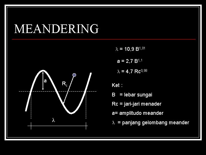 MEANDERING = 10, 9 B 1, 01 a = 2, 7 B 1, 1