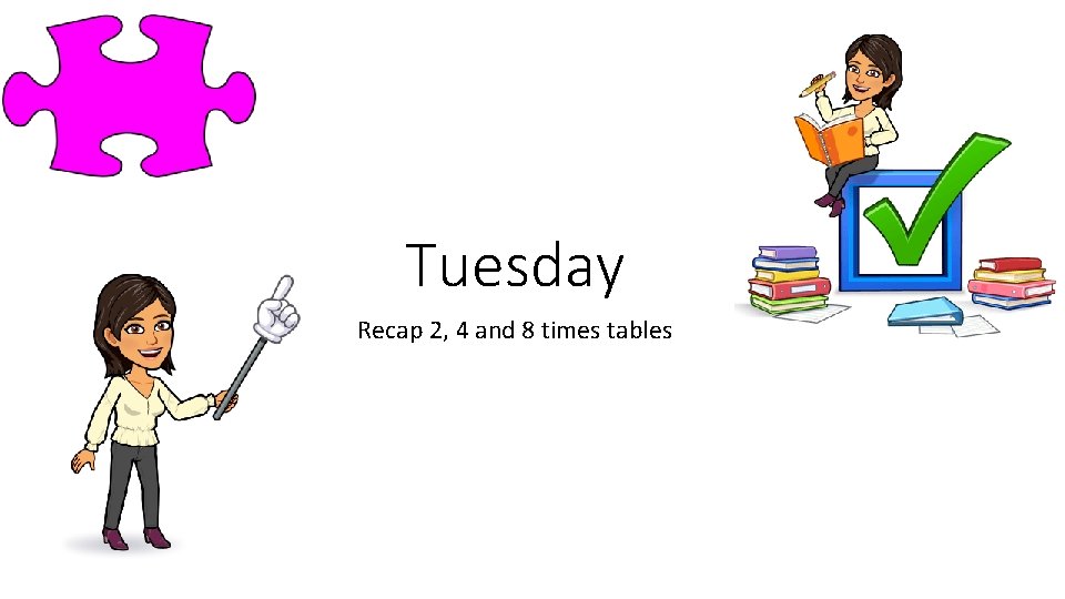 Tuesday Recap 2, 4 and 8 times tables 