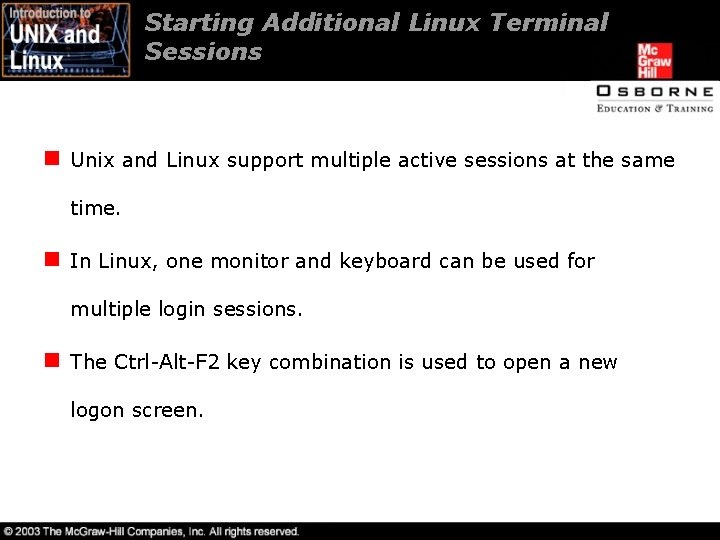 Multi Session On Linux Lesson 3 Touring Utilities and System Features Overview