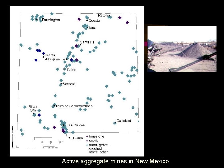 Active aggregate mines in New Mexico. 
