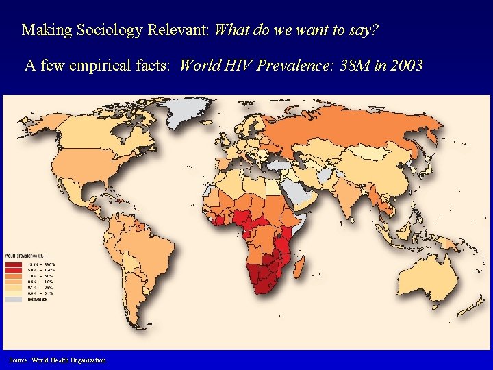 Making Sociology Relevant: What do we want to say? A few empirical facts: World