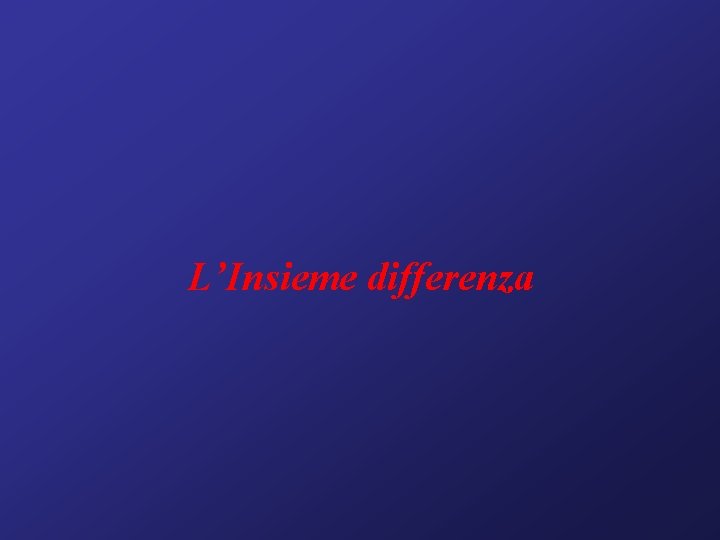 L’Insieme differenza 