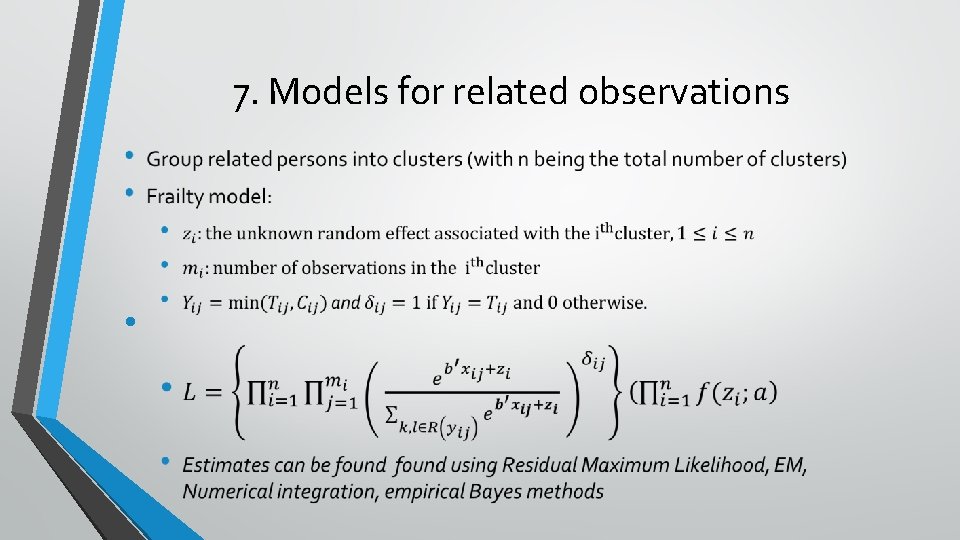 7. Models for related observations • 