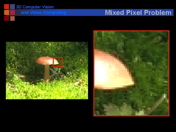 3 D Computer Vision and Video Computing Mixed Pixel Problem 