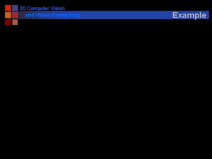 3 D Computer Vision and Video Computing Example 