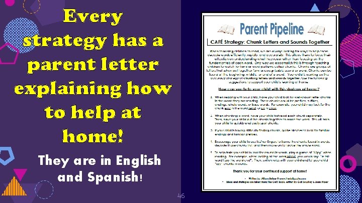 Every strategy has a parent letter explaining how to help at home! They are