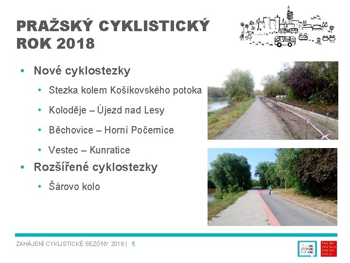 PRAŽSKÝ CYKLISTICKÝ ROK 2018 • Nové cyklostezky • Stezka kolem Košíkovského potoka • Koloděje