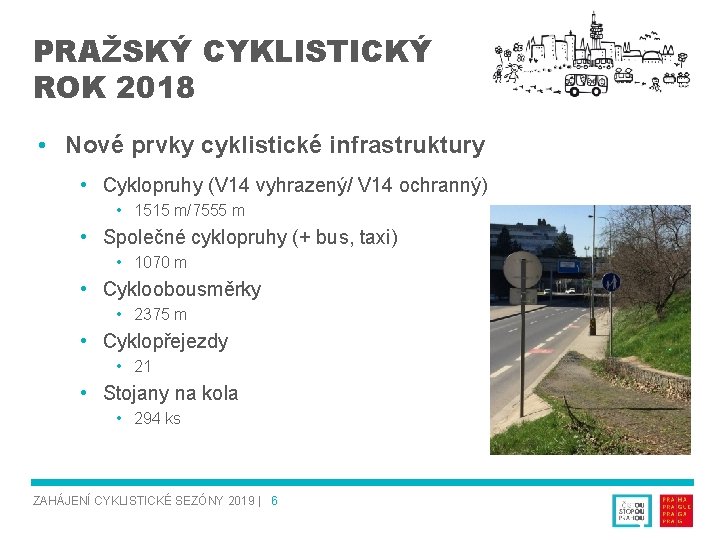 PRAŽSKÝ CYKLISTICKÝ ROK 2018 • Nové prvky cyklistické infrastruktury • Cyklopruhy (V 14 vyhrazený/