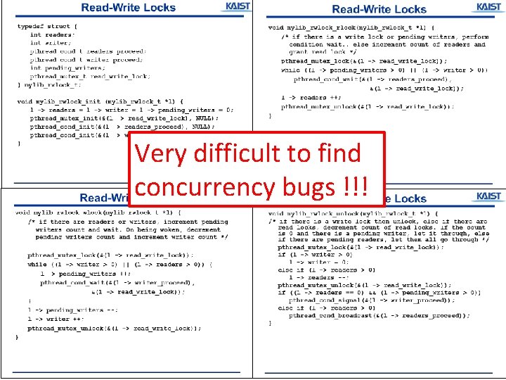 Very difficult to find concurrency bugs !!! 5/11 Moonzoo Kim 