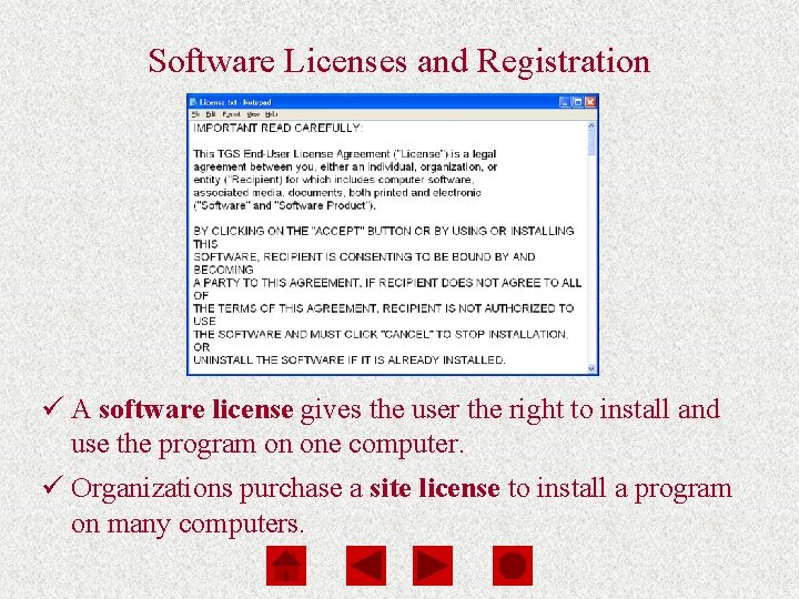 Computers Are Your Future Chapter 3 Software Licenses and Registration ü A software license Computers Are Your Future Chapter 3 Software Licenses and Registration ü A software license