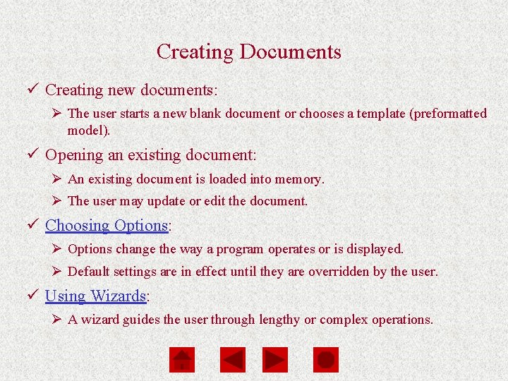 Computers Are Your Future Chapter 3 Creating Documents ü Creating new documents: Ø The Computers Are Your Future Chapter 3 Creating Documents ü Creating new documents: Ø The