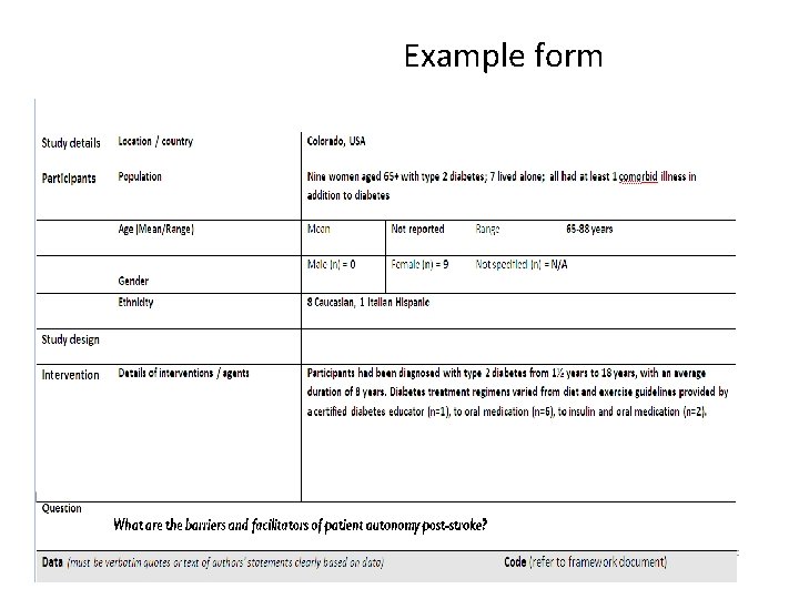 Example form 