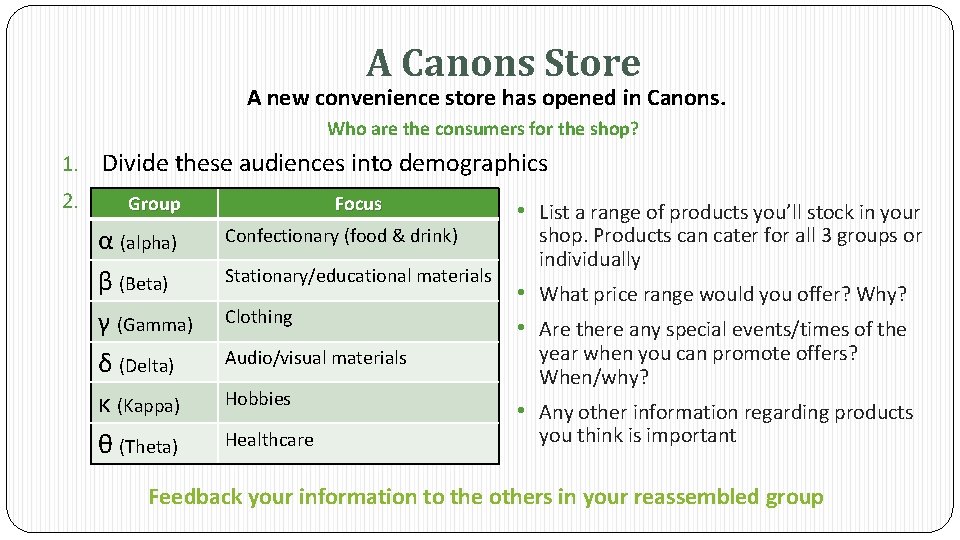 A Canons Store A new convenience store has opened in Canons. Who are the