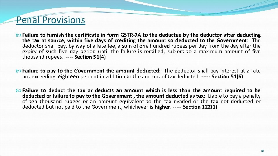 Penal Provisions Failure to furnish the certificate in form GSTR-7 A to the deductee