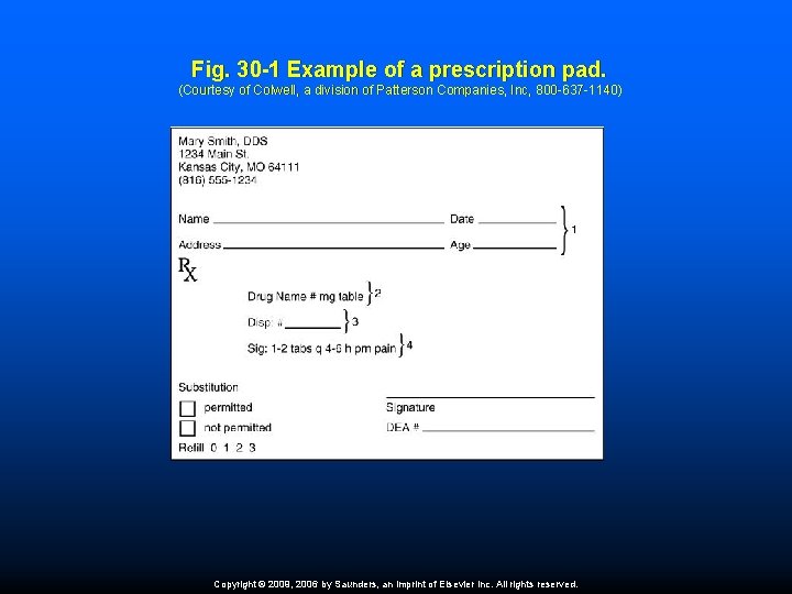 Fig. 30 -1 Example of a prescription pad. (Courtesy of Colwell, a division of