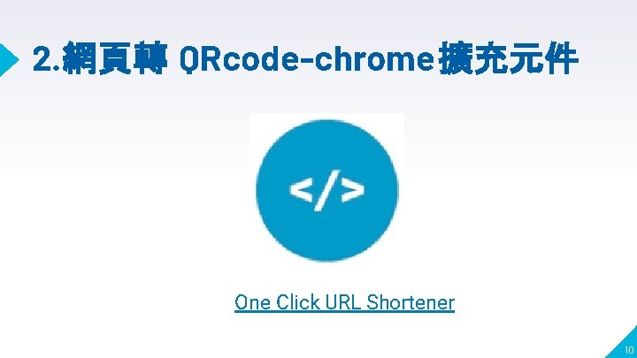 2. 網頁轉 QRcode-chrome擴充元件 One Click URL Shortener 10 