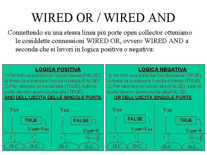 WIRED OR / WIRED AND Connettendo su una stessa linea più porte open collector