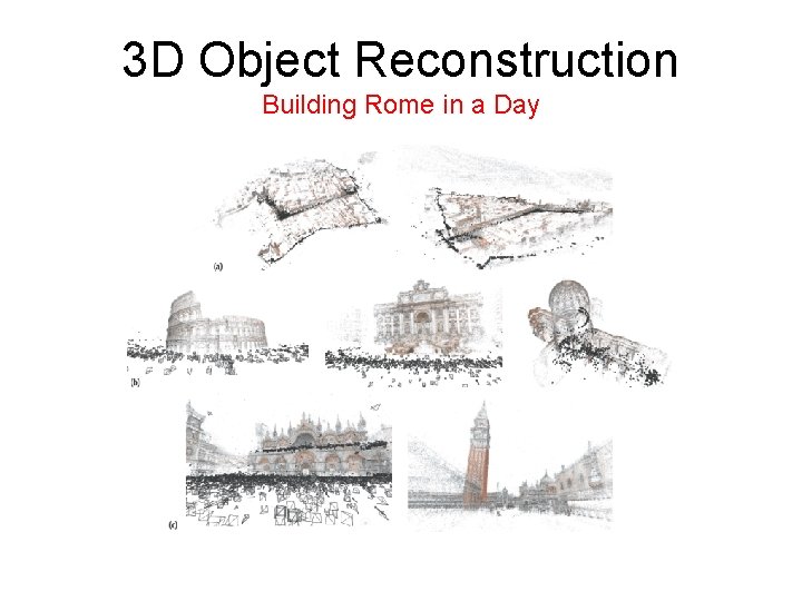 3 D Object Reconstruction Building Rome in a Day 3 D Object Reconstruction Building Rome in a Day