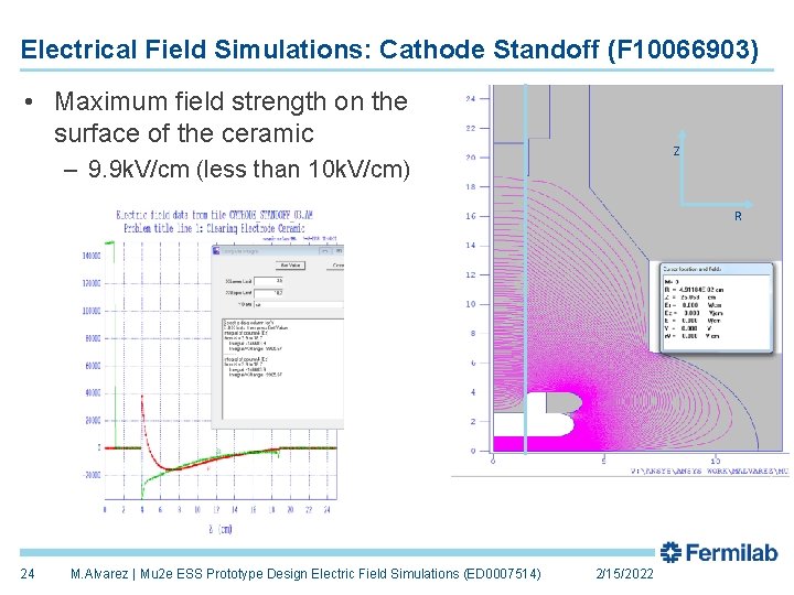 Electrical Field Simulations: Cathode Standoff (F 10066903) • Maximum field strength on the surface