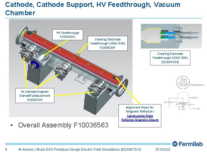 Cathode, Cathode Support, HV Feedthrough, Vacuum Chamber HV Feedthrough F 10082810 Clearing Electrode Feedthrough