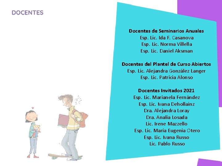 Docentes de Seminarios Anuales Esp. Lic. Ida F. Casanova Esp. Lic. Norma Villella Esp.