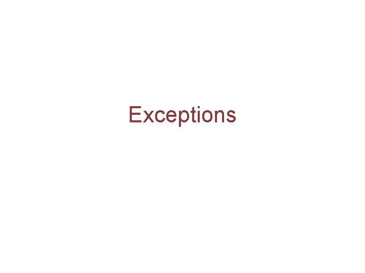 Exceptions 