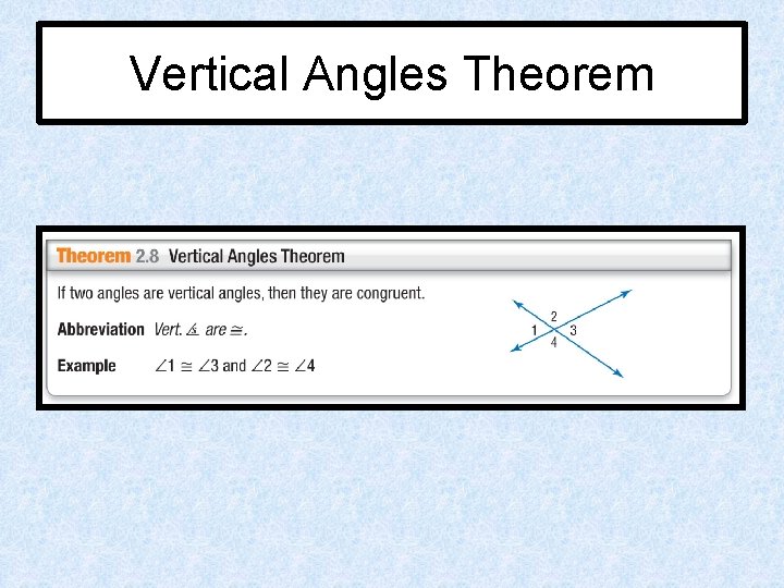 Vertical Angles Theorem 
