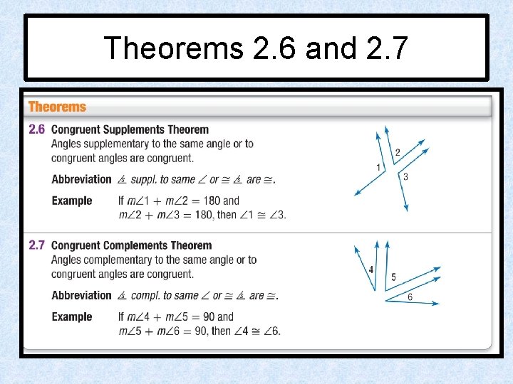 Theorems 2. 6 and 2. 7 