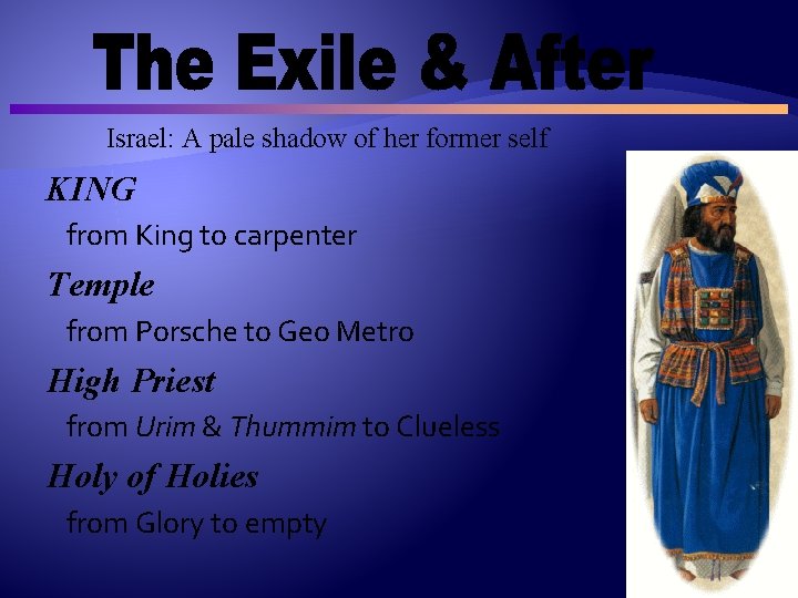 Israel: A pale shadow of her former self KING from King to carpenter Temple