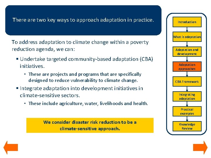 Integrating climate change adaptation in disaster risk reduction