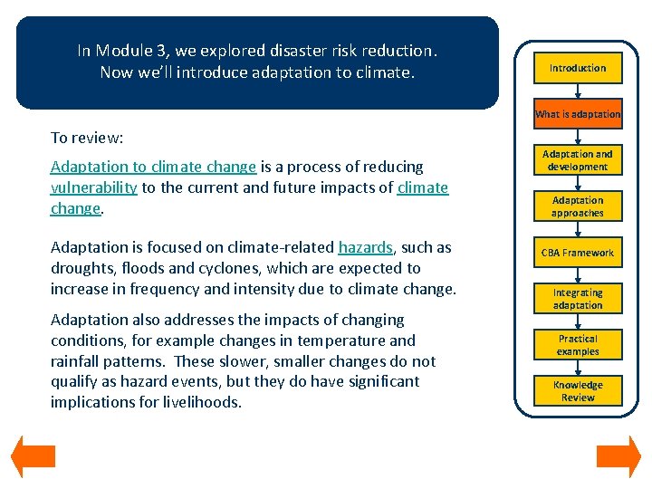 Integrating climate change adaptation in disaster risk reduction