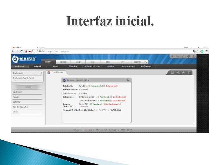 Interfaz inicial. 