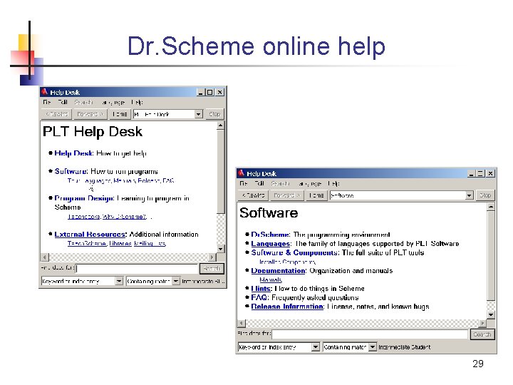 Dr. Scheme online help 29 