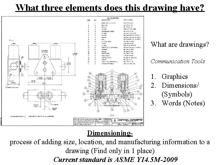 What three elements does this drawing have? What are drawings? Communication Tools 1. Graphics