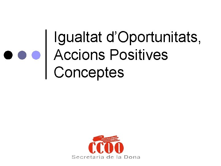Igualtat d’Oportunitats, Accions Positives Conceptes 