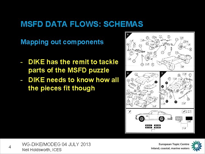 MSFD DATA FLOWS: SCHEMAS Mapping out components - DIKE has the remit to tackle