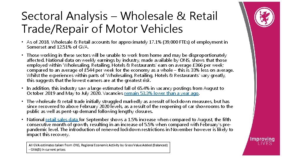 Sectoral Analysis – Wholesale & Retail Trade/Repair of Motor Vehicles • As of 2018,