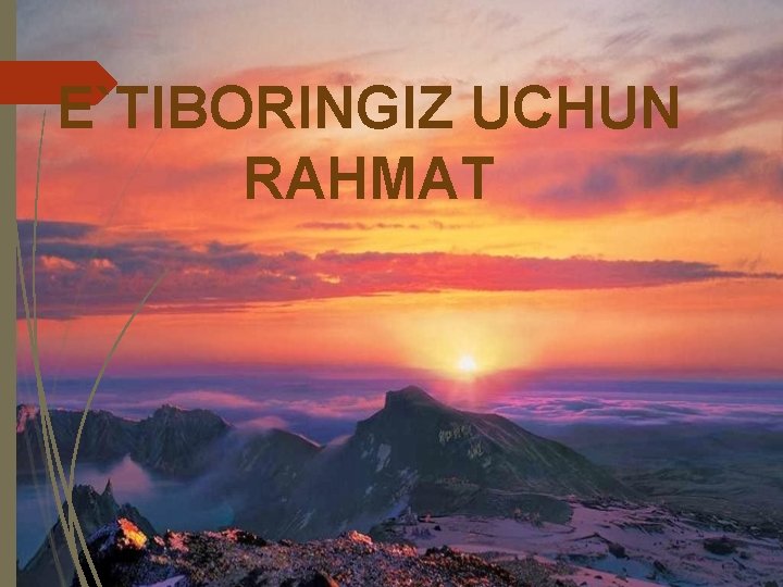 E`TIBORINGIZ UCHUN RAHMAT 