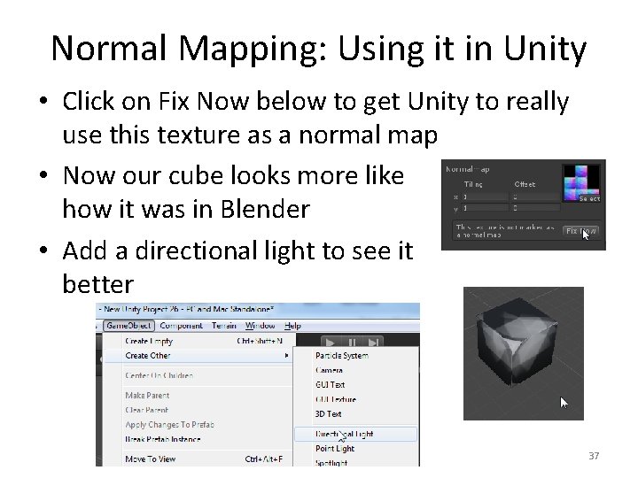 Normal Mapping: Using it in Unity • Click on Fix Now below to get