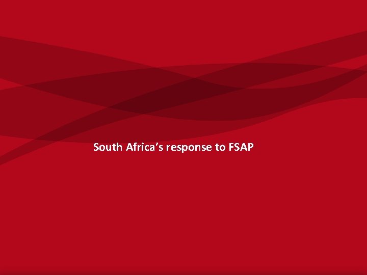 South Africa’s response to FSAP 