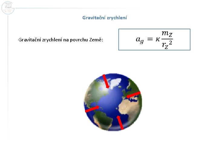 Gravitační zrychlení na povrchu Země: 