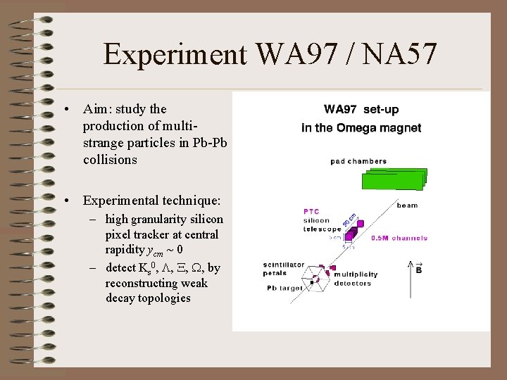 Experiment WA 97 / NA 57 • Aim: study the production of multistrange particles