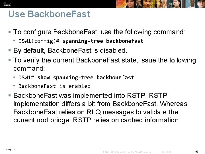 Use Backbone. Fast § To configure Backbone. Fast, use the following command: • DSW